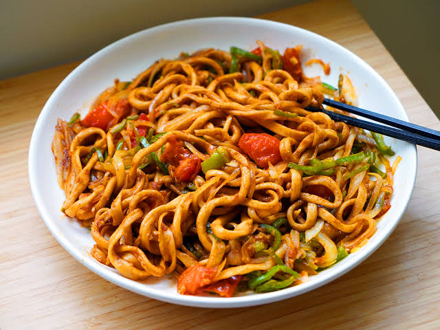 white ceramic bowl with noodles